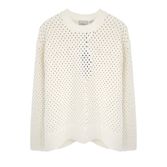 VARLEY Grady Bouclé Knit Sweater in Coconut Milk S - Picture 4 of 12